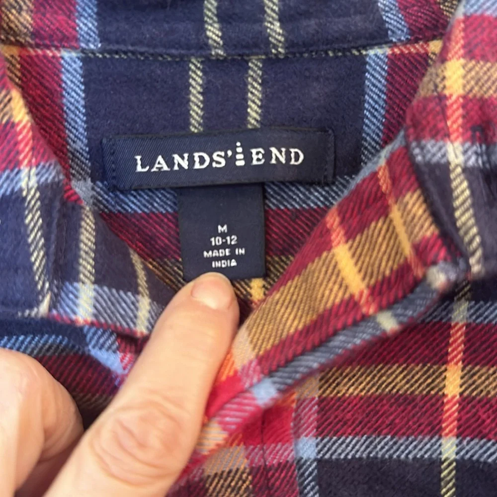 Kids Lands End Long Sleeve Flannel Shirt